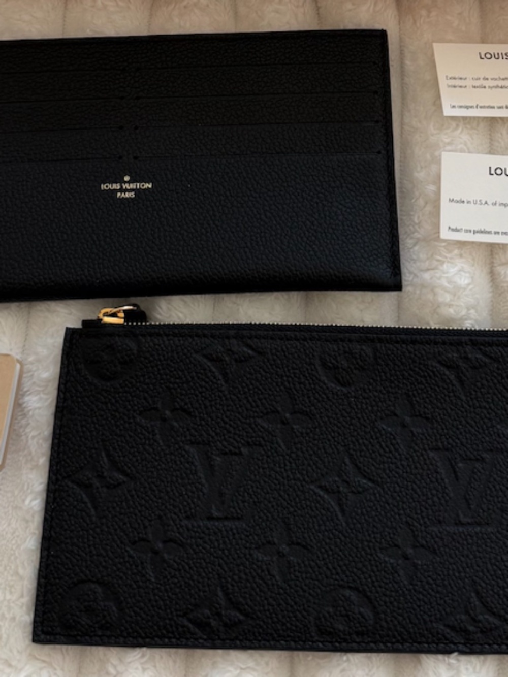 NWT Louis Vuitton Felicie Pochette Black Leather Inserts